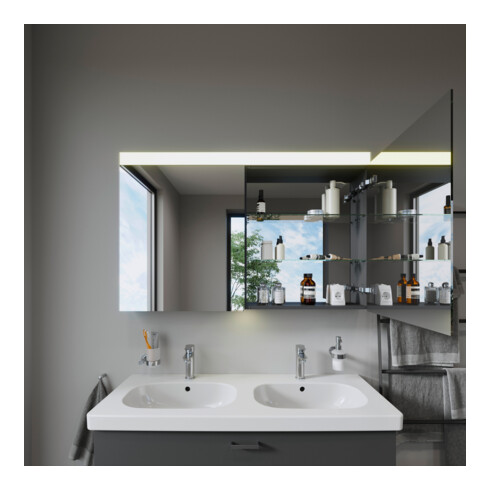 Duravit Uni Armoire Miroir Best Version 121x76x14,8 cm, 21 W, 2 Portes, LED