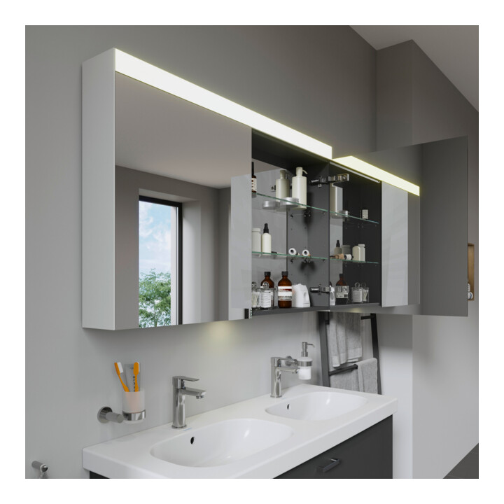 Duravit Uni Armoire miroir Best Version 121x76x14,8cm, 21 Watt, 2 portes, LED