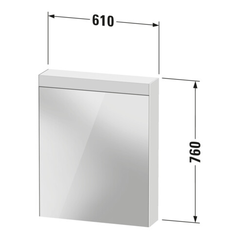 Duravit Uni Armoire miroir Best Version, 61x14,8x76 cm, 1 porte, 12 W, LED