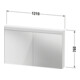 Duravit Uni Armoire miroir Good Version 121x76x14,8 cm, 2 portes, LED