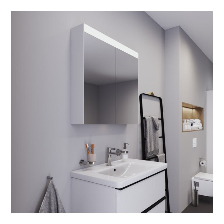 Duravit Uni Armoire miroir Good Version 81x76x14,8 cm, 2 portes, LED
