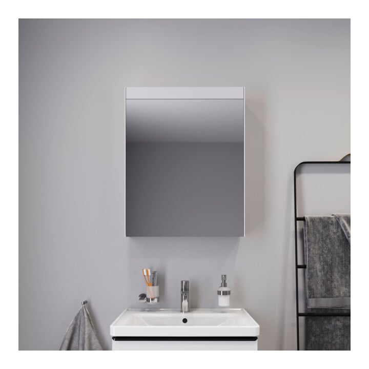 Duravit Uni-Armoire miroir Good Version Charnière gauche, 61x14,8x76cm, 1 porte, LED