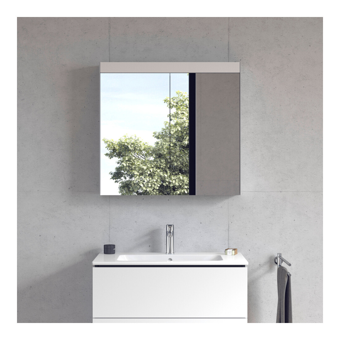 Duravit Uni Armoire miroir lit, version 81x14,8x76 cm, 13 W, 2 portes, LED