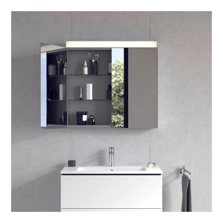 Duravit Uni Armoire miroir lit, version 81x14,8x76 cm, 13 W, 2 portes, LED