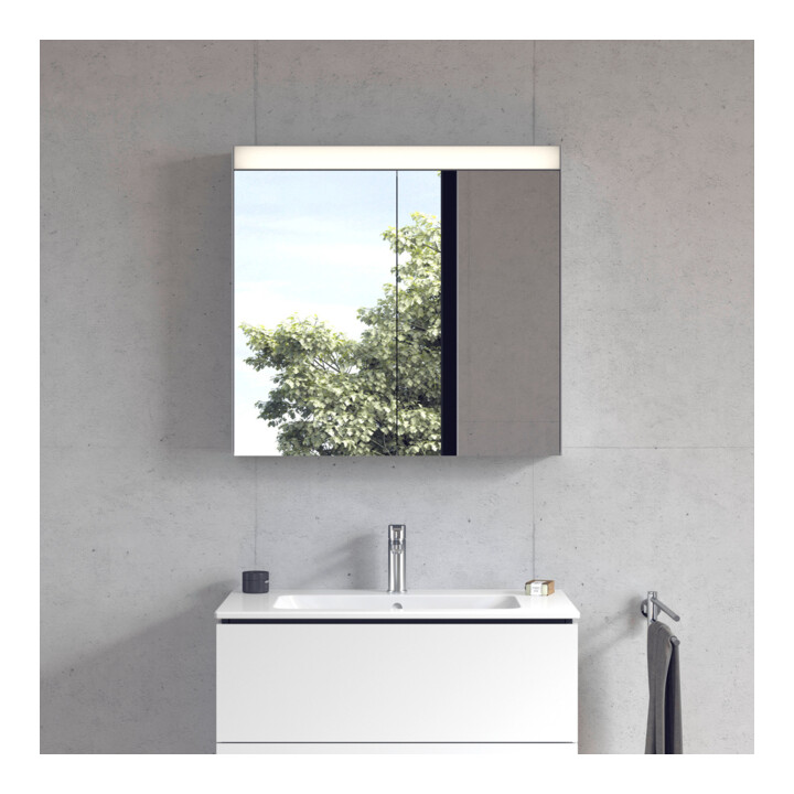 Duravit Uni Armoire miroir lit, version 81x14,8x76 cm, 13 W, 2 portes, LED