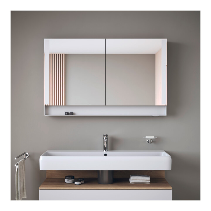 Duravit Uni Armoire miroir Type E Qatego 120x75x15,5 cm, blanc mat, 2 portes, suspendue
