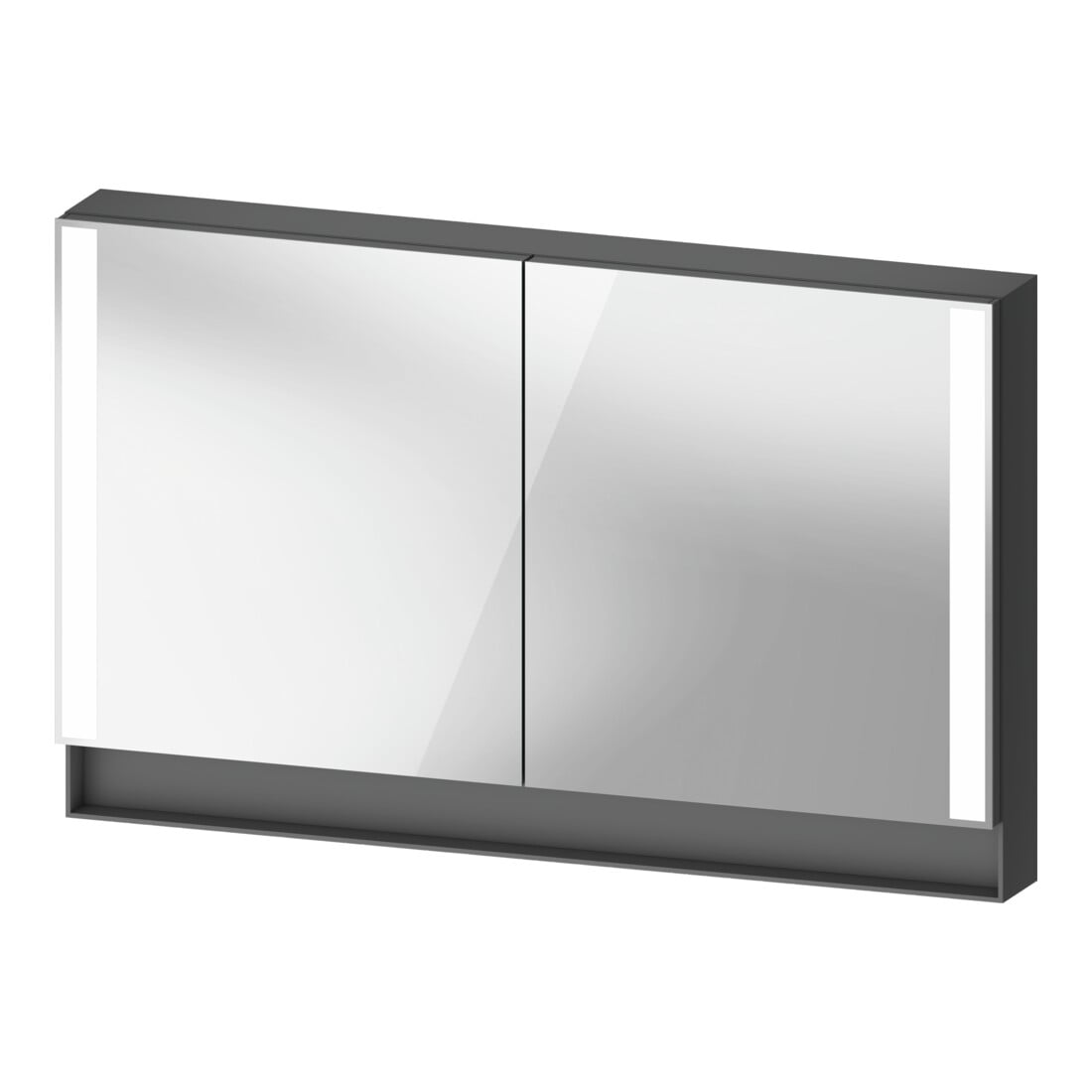 Duravit Uni-Armoire miroir Type E Qatego 120x75x15,5 cm, graphite mat, 2 portes, suspendu