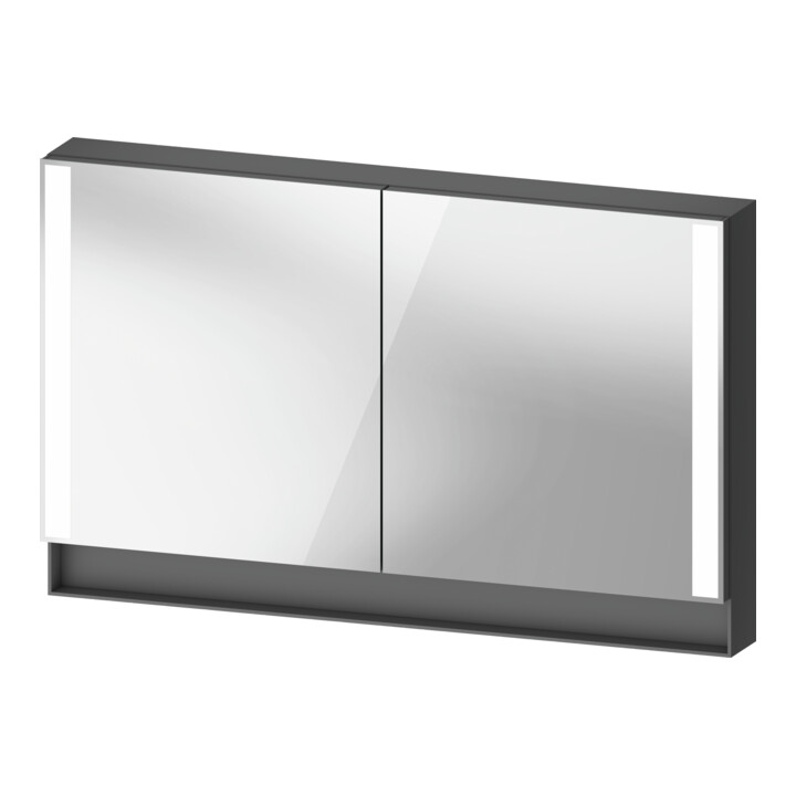 Duravit Uni Armoire miroir Type E Qatego 120x75x15,5 cm, graphite mat, 2 portes, suspendue