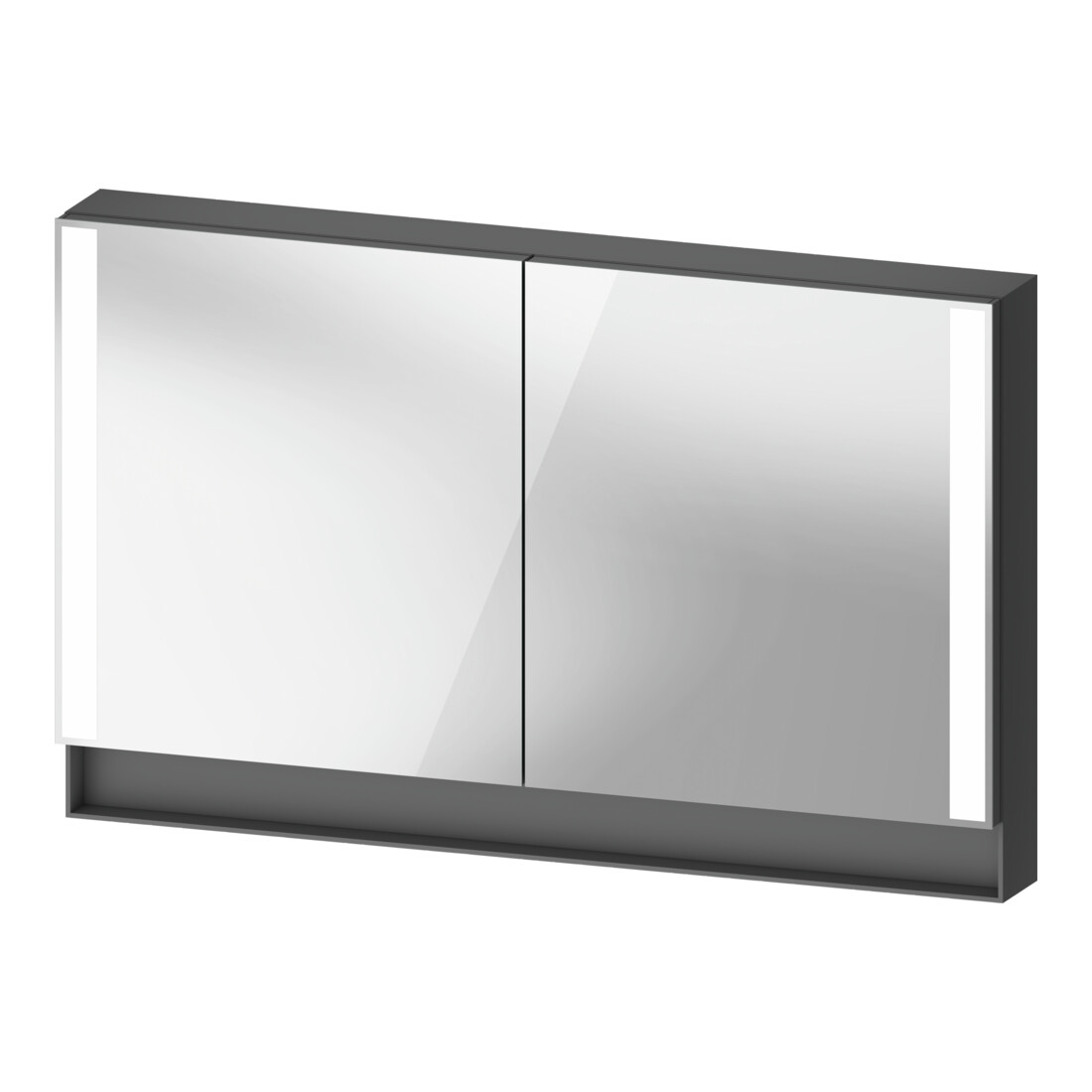 Duravit Uni Armoire miroir Type E Qatego 120x75x15,5 cm, graphite mat, 2 portes, suspendue