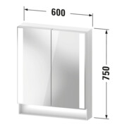 Duravit Uni Armoire miroir Type E Qatego 60x75x15,5 cm, blanc mat, 2 portes, suspendue-4