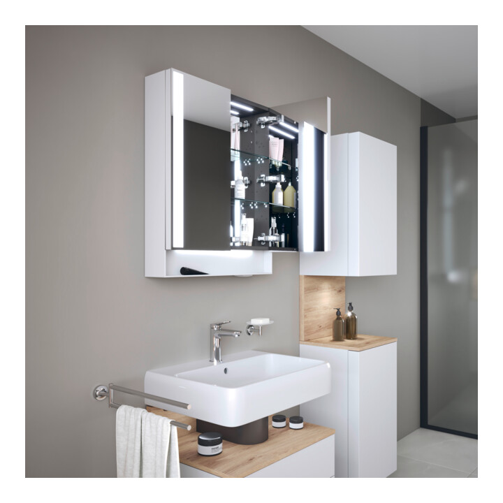 Duravit Uni Armoire miroir Type E Qatego 60x75x15,5 cm, blanc mat, 2 portes, suspendue