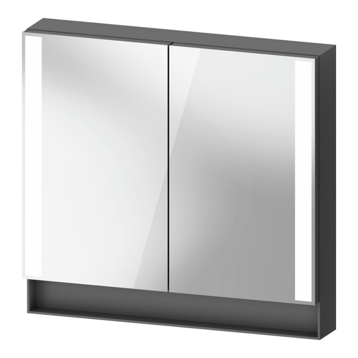 Duravit Uni Armoire miroir type E Qatego 80x75x15,5 cm, graphite, 2 portes, suspendue