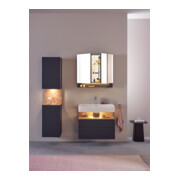Duravit Uni Armoire miroir type E Qatego 80x75x15,5 cm, graphite, 2 portes, suspendue-2