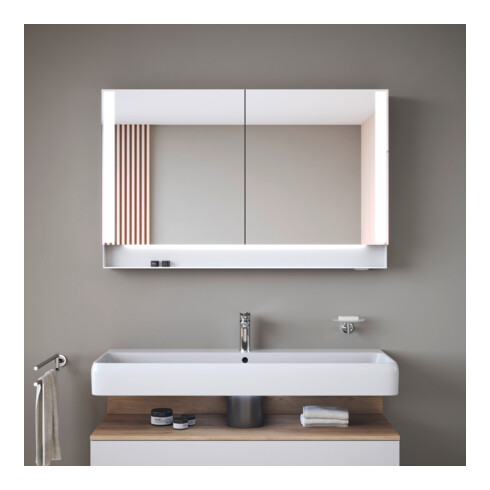 Duravit Uni Armoire miroir Type F Qatego 120x75x15,5 cm, blanc mat, 2 portes, suspendue