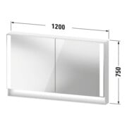 Duravit Uni Armoire miroir Type F Qatego 120x75x15,5 cm, gris mat, 2 portes, mural-3
