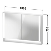 Duravit Uni Armoire miroir Type J Qatego 100x75x15,5cm, blanc mat, 2 portes, suspendue-3