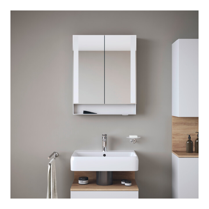 Duravit Uni Armoire miroir Type J Qatego 60x75x15,5cm, blanc mat, 2 portes, suspendue