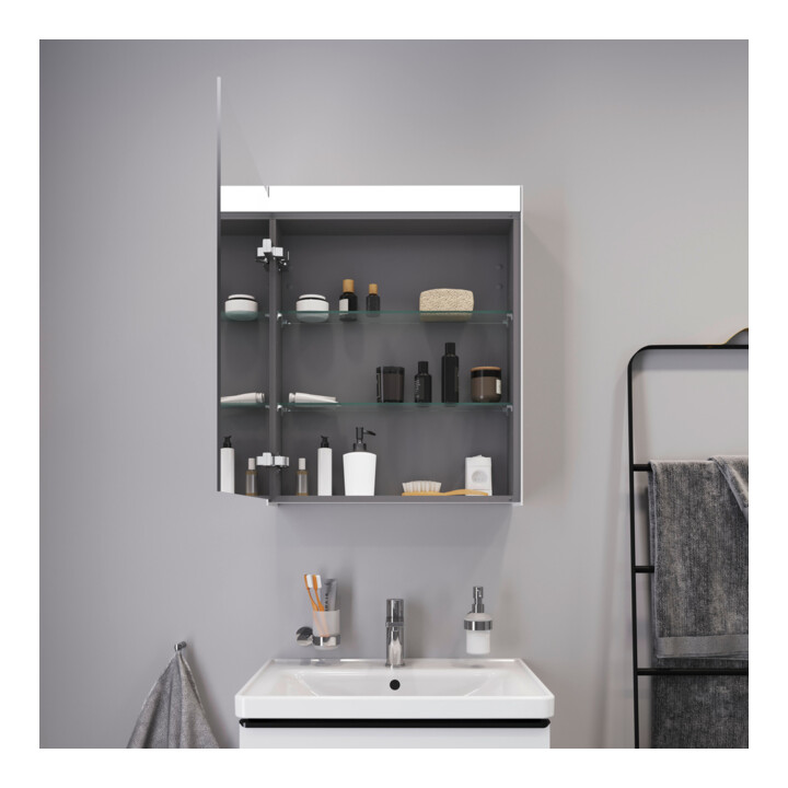 Duravit Uni Armoire miroir version lit, 61x14,8x76 cm, 1 porte, 9 W, LED