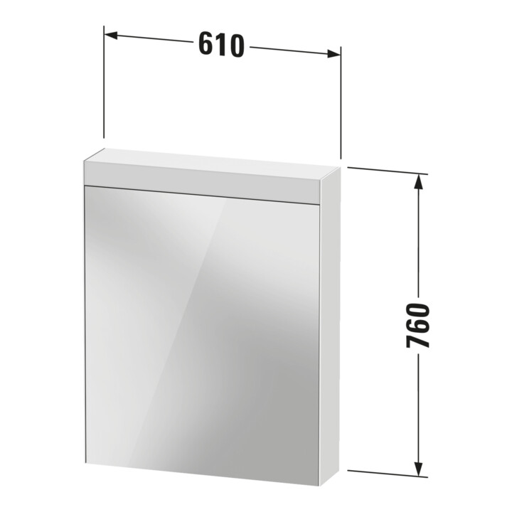 Duravit Uni Armoire miroir version lit, 61x14,8x76 cm, 1 porte, 9 W, LED