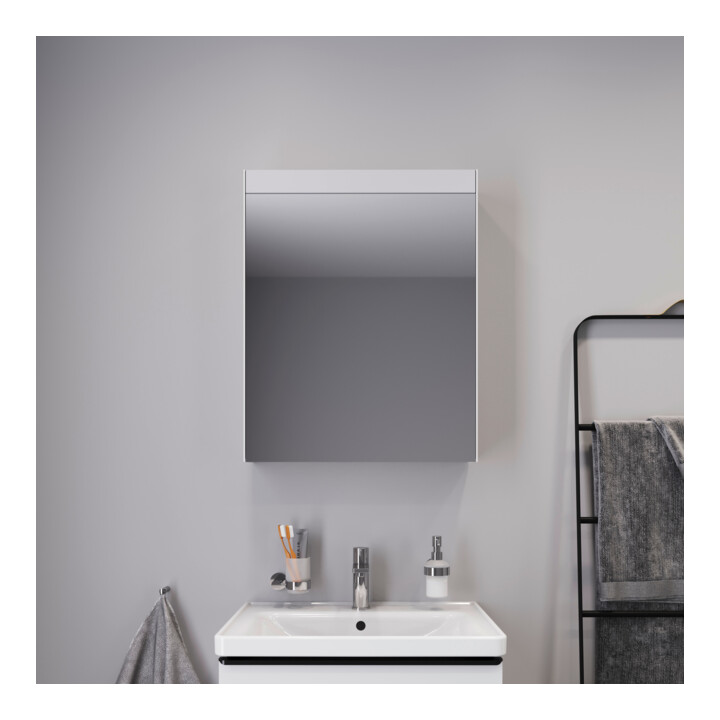 Duravit Uni Armoire miroir version lit, 61x14,8x76 cm, 1 porte, 9 W, LED