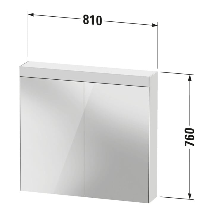 Duravit Uni Armoire miroir version lit 81x14,8x76 cm, 13 W, 2 portes, LED