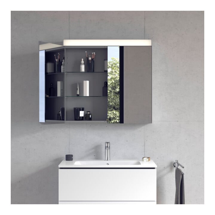 Duravit Uni Armoire miroir version lit 81x14,8x76 cm, 13 W, 2 portes, LED