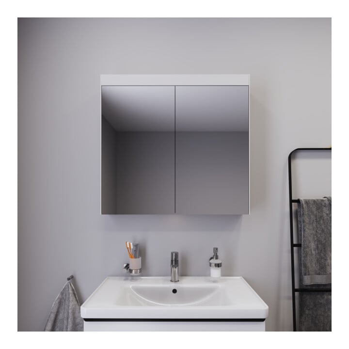 Duravit Uni Armoire miroir version lit 81x14,8x76 cm, 13 W, 2 portes, LED