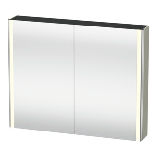 Duravit Uni-Armoire miroir XSquare 100x80x15,5 cm, 2 portes, LED, suspendue