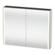 Duravit Uni-Armoire miroir XSquare 100x80x15,5 cm, blanc brillant, 2 portes, LED, mural-1