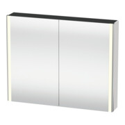 Duravit Uni-Armoire miroir XSquare 100x80x15,5 cm, blanc brillant, 2 portes, LED, mural