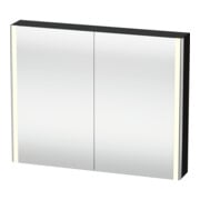 Duravit Uni-Armoire miroir XSquare 100x80x15,5 cm, blanc brillant, 2 portes, LED, mural