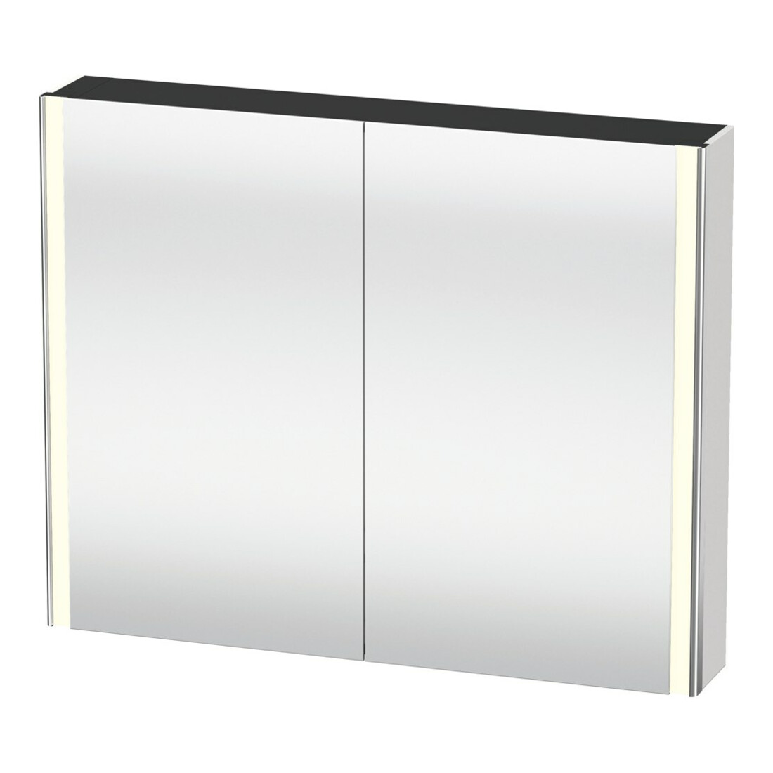 Duravit Uni-Armoire miroir XSquare 100x80x15,5 cm, blanc mat, 2 portes, LED, mural