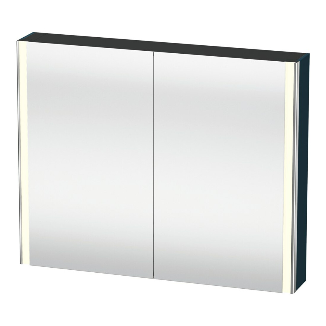 Duravit Uni-Armoire miroir XSquare 100x80x15,5 cm, bleu mat, 2 portes, LED, mural