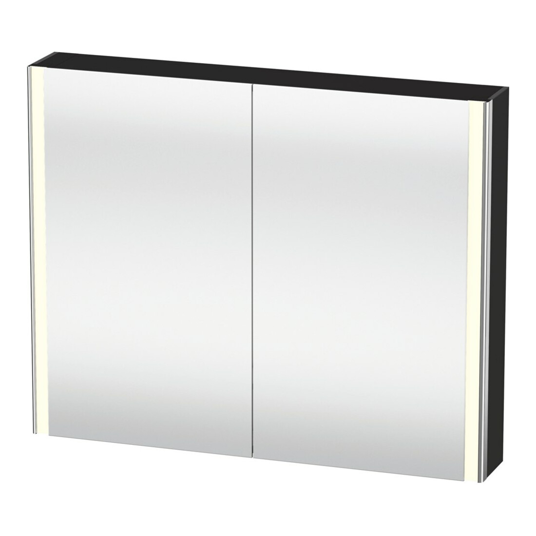 Duravit Uni-Armoire miroir XSquare 100x80x15,5 cm, gris mat, 2 portes, LED, mural