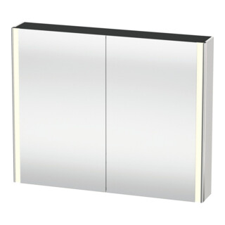 Duravit Uni-Armoire miroir XSquare 100x80x15,5cm, blanc mat, 2 portes, LED, mural