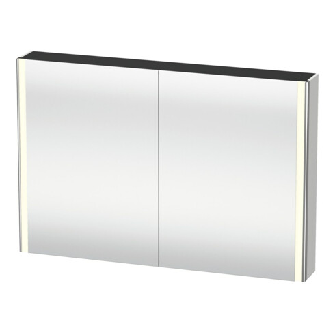 Duravit Uni-Armoire miroir XSquare 120x80x15,5 cm, 2 portes, LED, mural, blanc mat