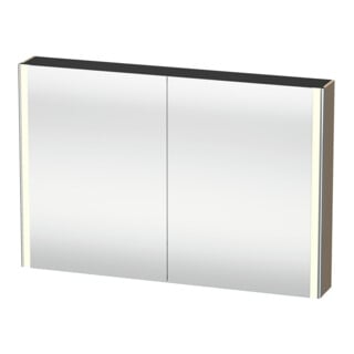 Duravit Uni-Armoire miroir XSquare 120x80x15,5 cm, blanc, 2 portes, LED, mural