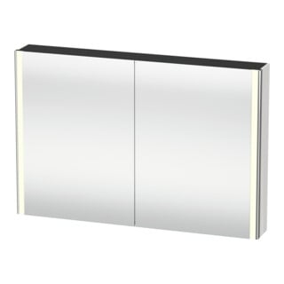 Duravit Uni-Armoire miroir XSquare 120x80x15,5 cm, blanc brillant, 2 portes, LED, mural