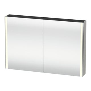 Duravit Uni-Armoire miroir XSquare 120x80x15,5 cm, blanc mat, 2 portes, LED, mural