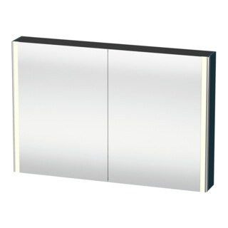 Duravit Uni-Armoire miroir XSquare 120x80x15,5 cm, blanc mat, 2 portes, LED, mural
