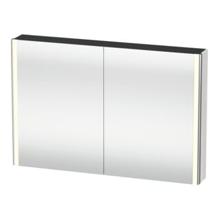 Duravit Uni-Armoire miroir XSquare 120x80x15,5 cm, blanc mat, 2 portes, LED, mural