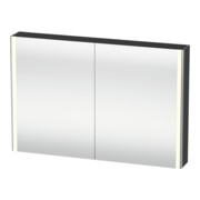 Duravit Uni-Armoire miroir XSquare 120x80x15,5 cm, gris mat, 2 portes, LED, mural