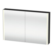 Duravit Uni-Armoire miroir XSquare 120x80x15,5 cm, gris mat, 2 portes, LED, mural