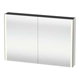 Duravit Uni-Armoire miroir XSquare 120x80x15,5cm, blanc mat, 2 portes, LED, mural
