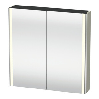 Duravit Uni-Armoire miroir XSquare 80x80x15,5 cm, 2 portes, LED, mural