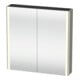 Duravit Uni-Armoire miroir XSquare 80x80x15,5 cm, argent mat, 2 portes, LED, mural-1