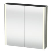 Duravit Uni-Armoire miroir XSquare 80x80x15,5 cm, argent mat, 2 portes, LED, mural