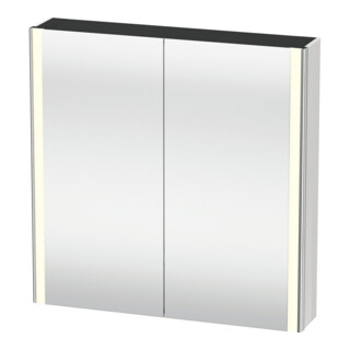 Duravit Uni-Armoire miroir XSquare 80x80x15,5 cm, blanc brillant, 2 portes, LED, mural