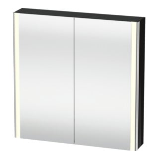 Duravit Uni-Armoire miroir XSquare 80x80x15,5 cm, blanc brillant, 2 portes, LED, mural