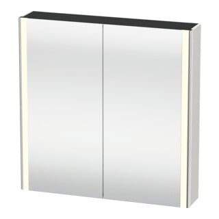 Duravit Uni-Armoire miroir XSquare 80x80x15,5 cm, blanc mat, 2 portes, LED, mural